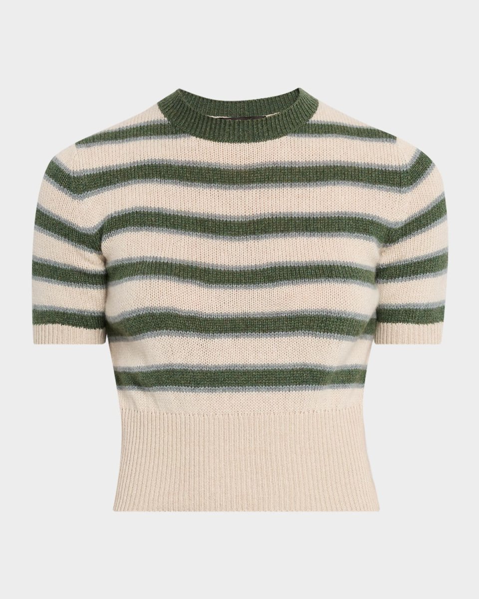 Fobello Cashmere Striped Crewneck Sweater